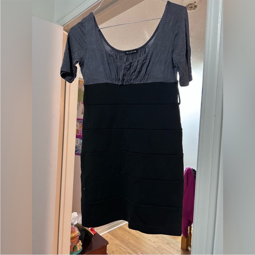 Siren’s gray and Black Short Sleeve Dress